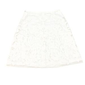 Josie Natori A-Line Skirt Embroidered Design Tulle White Wedding Size 8 MINT